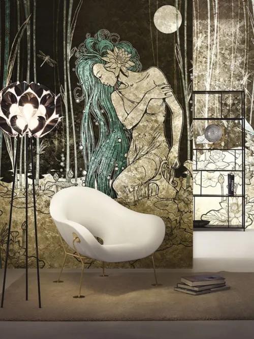 Carta da parati Goldenwall con illustrazione artistica Bluemoon di Inkiostro Bianco