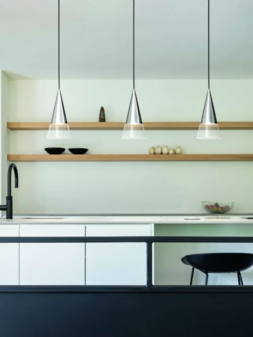 Lampada a sospensione Cono in metallo e vetro di Ideal Lux
