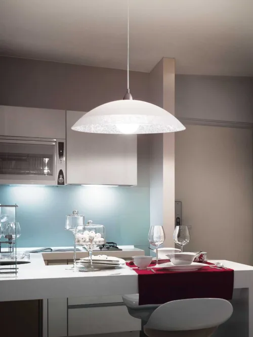 Lampada a sospensione Lana in vetro serigrafato di Ideal Lux
