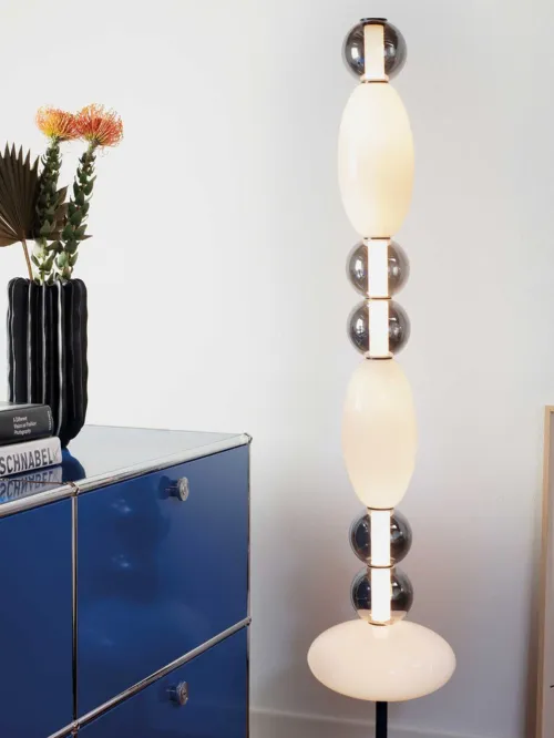 Lampada da terra Lumiere in vetro soffiato di Ideal Lux