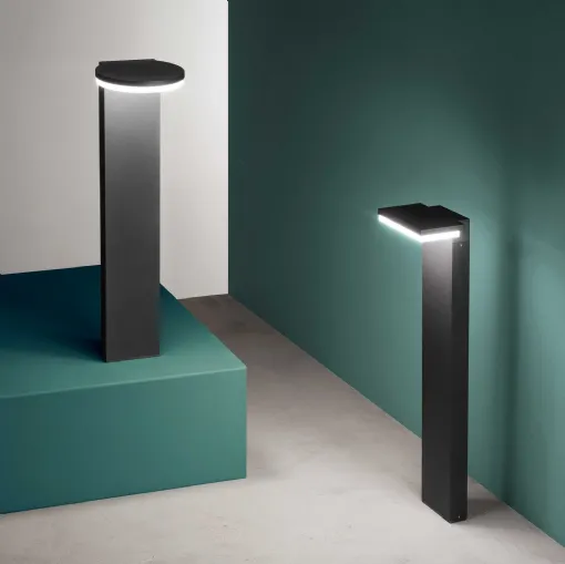 Lampada da terra per esterno in alluminio verniciato con diffusore in policarbonato opale Path di Ideal Lux