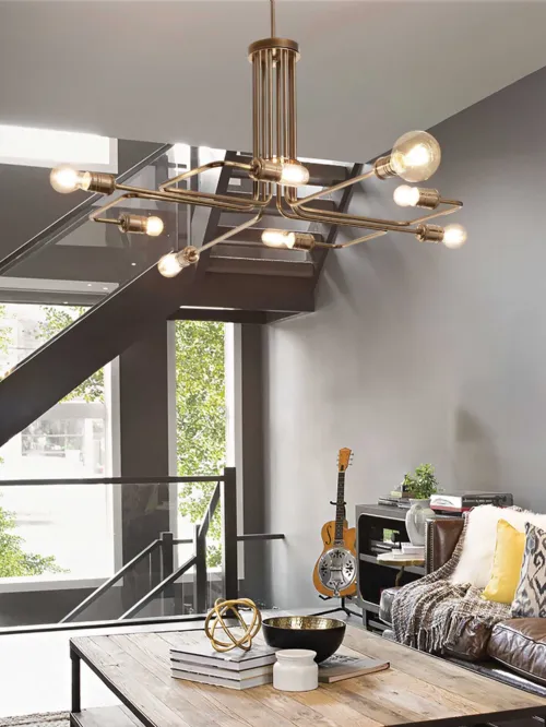Lampada a sospensione Triumph in metallo con finitura ottone invecchiato di Ideal Lux