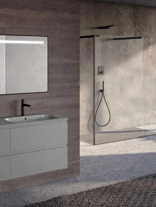 Mobile da Bagno sospeso Block System Slim C31 di Baxar