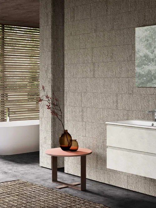 Mobile da Bagno sospeso Block System Slim C39 di Baxar