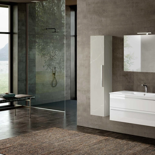 Mobile da Bagno sospeso Block System Slim C40 di Baxar