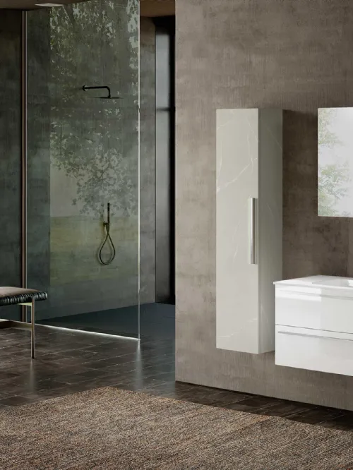 Mobile da Bagno sospeso Block System Slim C40 di Baxar