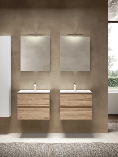 Mobile da Bagno sospeso Block System Syntesi C28 di Baxar