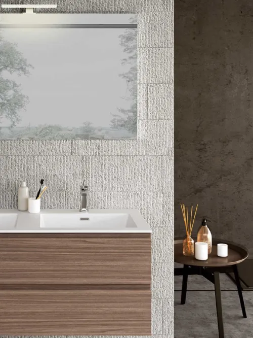 Mobile da Bagno sospeso Block System Syntesi C33 di Baxar