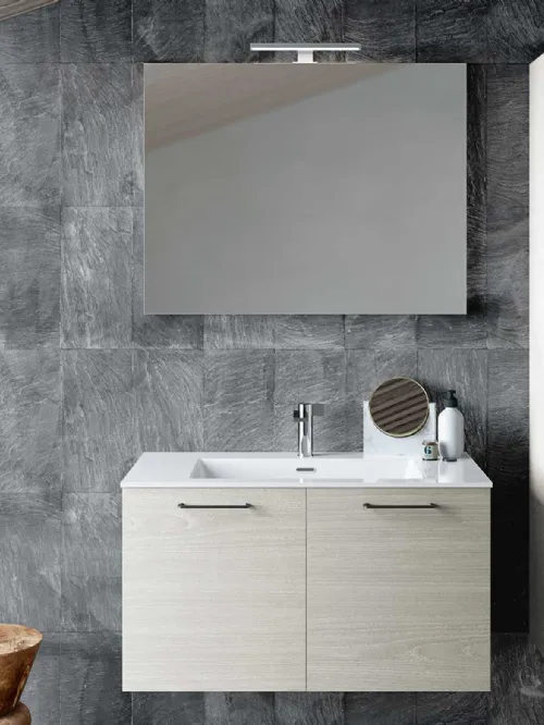 Mobile da Bagno sospeso Block System Syntesi C38 di Baxar