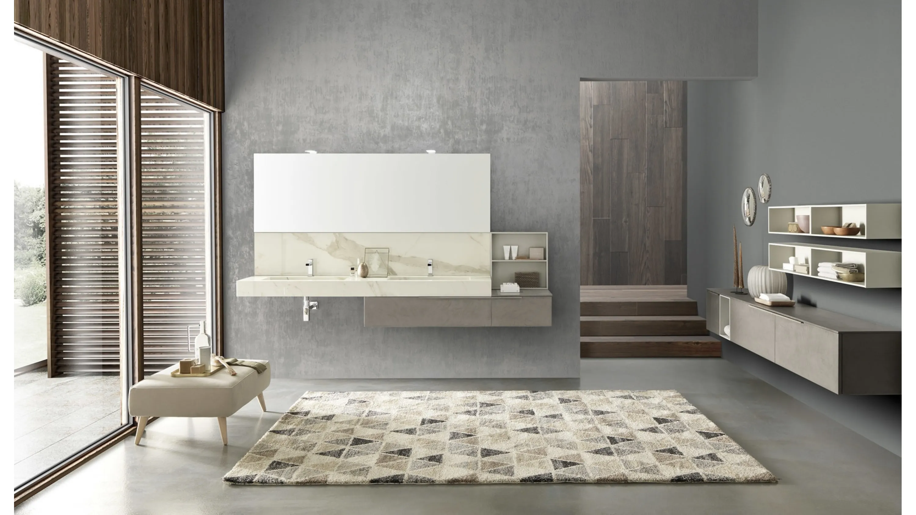 Mobile da Bagno sospeso M1 System C101 in ecomalta di Baxar