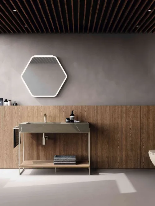 Mobile da Bagno M2 System 241 in rovere avena e gres di Baxar
