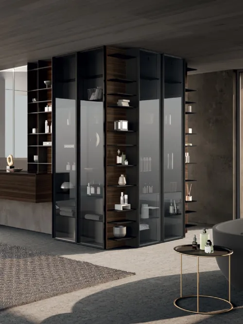Mobile da Bagno M3 System 309 in eucalipto impiallacciato di Baxar