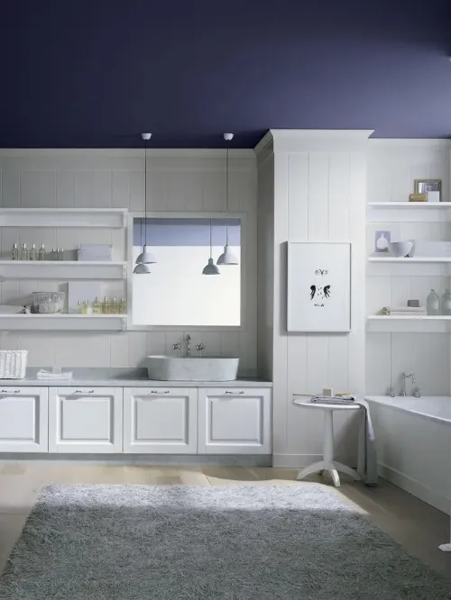 Mobile da Bagno N17 Nuovo Mondo in legno laccato di Scandola