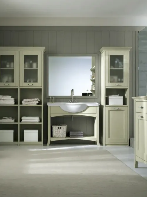 Mobile da Bagno N18 Nuovo Mondo in legno laccato di Scandola