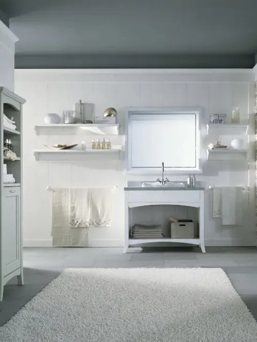 Mobile da Bagno N19 Nuovo Mondo in legno laccato di Scandola