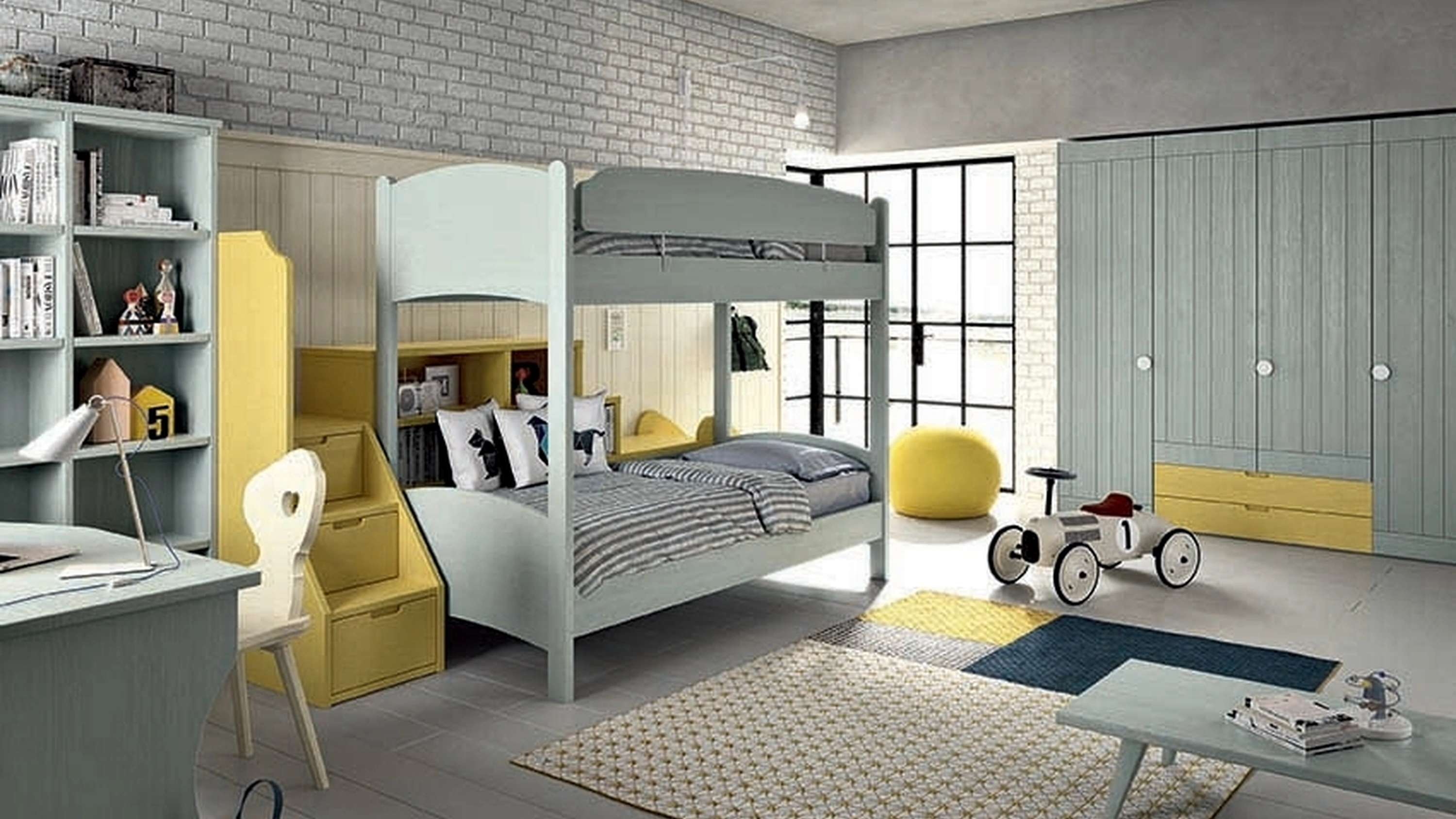 Cameretta con letto a castello N24 Nuovo Mondo di Scandola