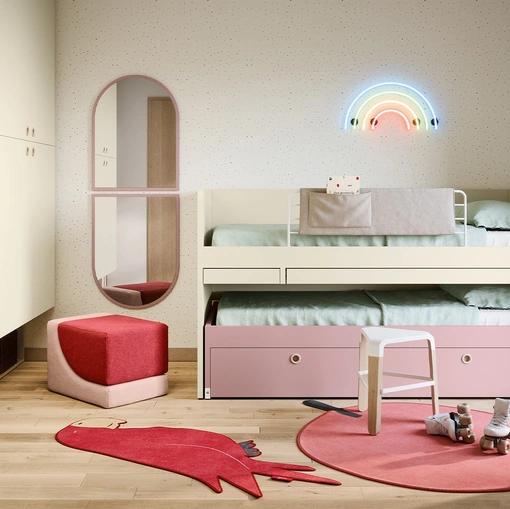 Cameretta Salvaspazio con Letti Rialzati di Nidi