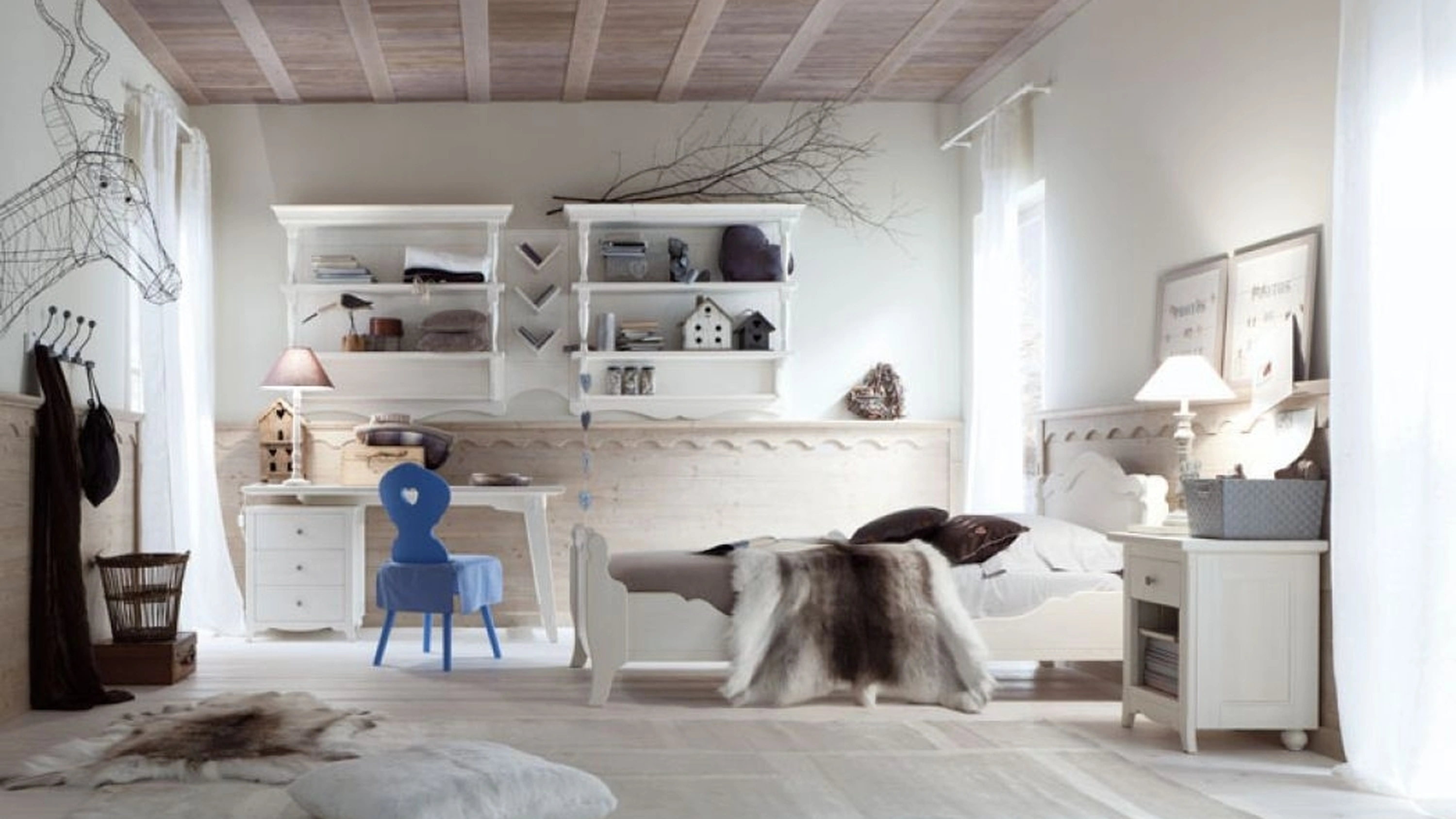 Cameretta stile Country in legno massello di Abete T05 Tabià di Scandola