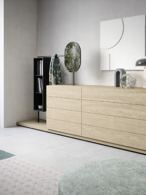 Comò Easy System in legno di Rovere impiallacciato di Novamobili