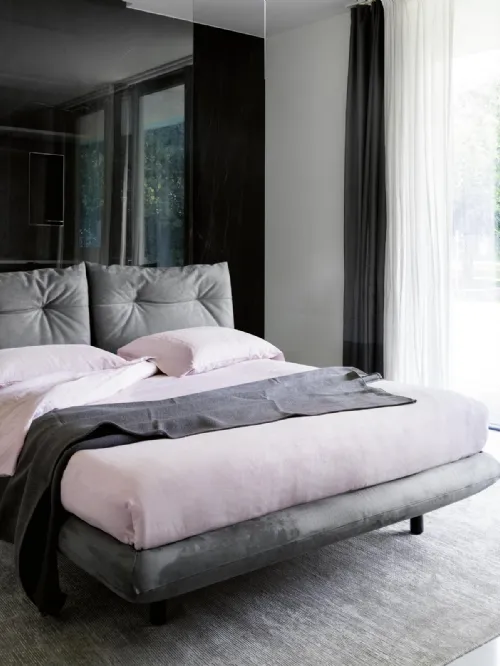 Letto Again in ecopelle nabuk di Noctis