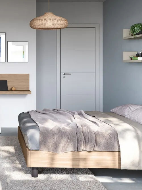 Letto con testiera Este in Noce naturale di Cinquanta3