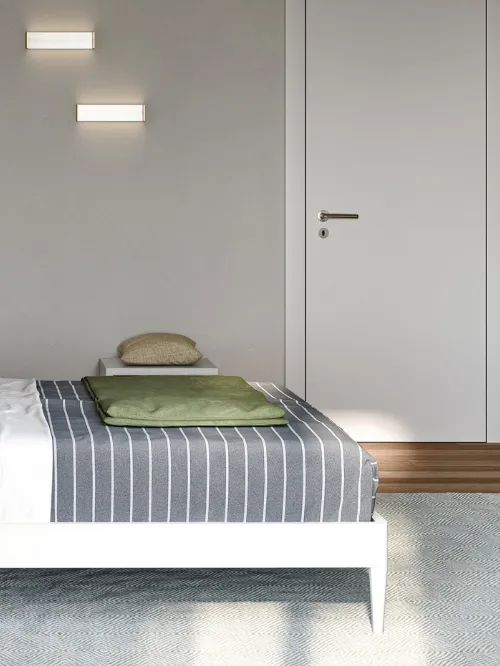 Letto con testiera Mostar in melaminico Olmo Shade di Cinquanta3