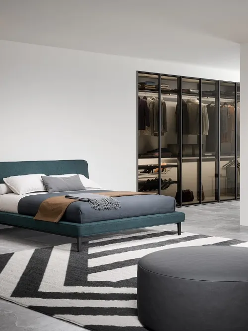 Letto Seeyou in tessuto imbottito di Novamobili