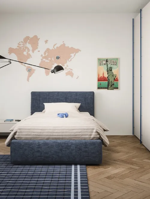 Letto singolo Swell con contenitore di Nidi