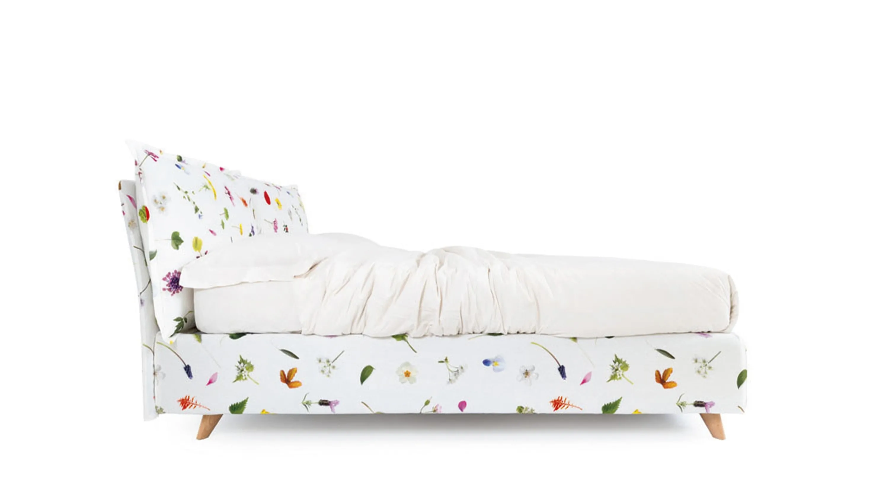 Letto in tessuto a fiori con contenitore So Wild di Noctis