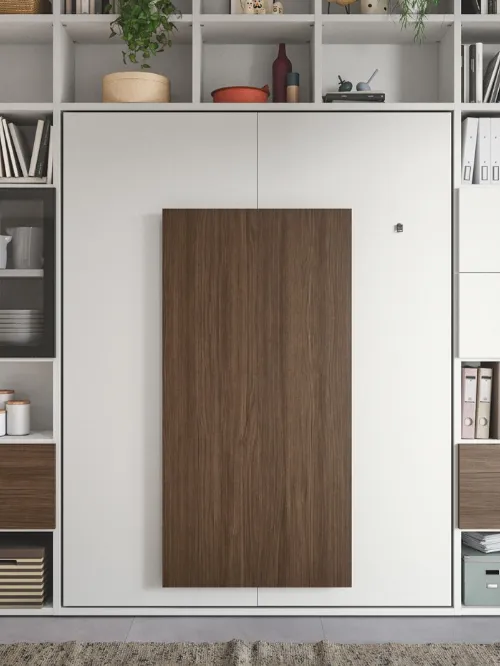 Libreria a muro 07B in melaminico Rovere Cotto e Bianco di Cinquanta3