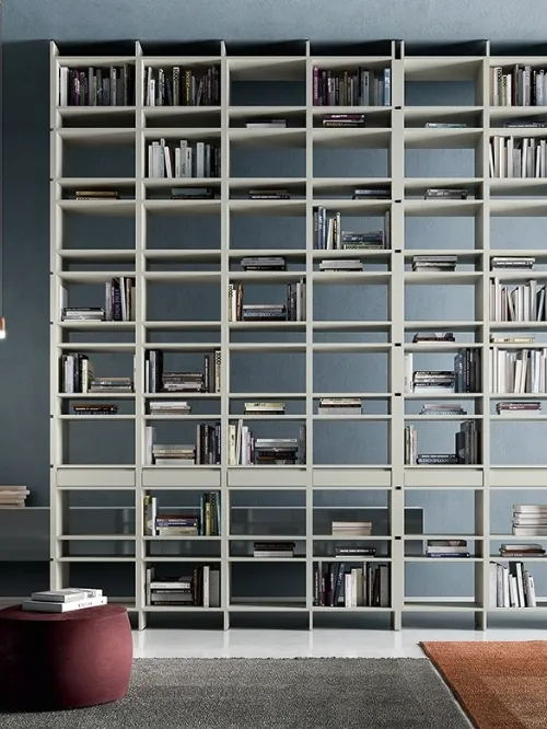 Libreria divisoria componibile in laccato opaco Unless di Pianca