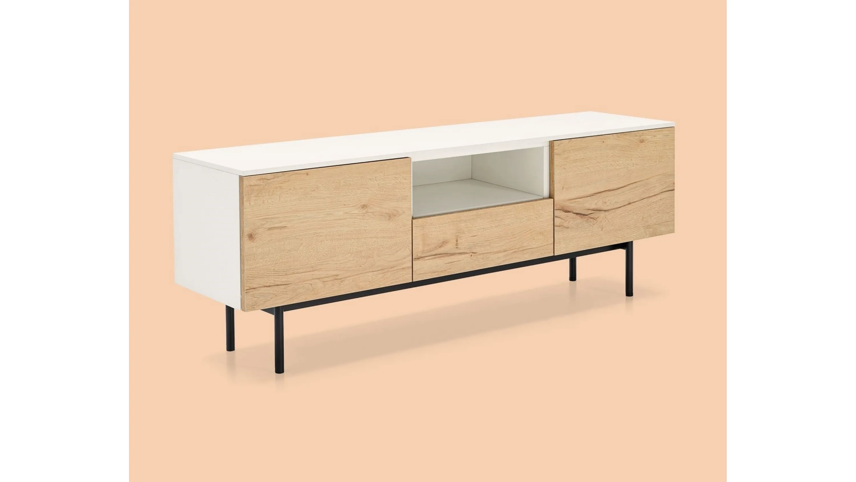Madia Made CB6101 6 in nobilitato rovere naturale e nobilitato bianco di Connubia