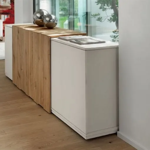 Madia in rovere naturale impiallacciato e massello Crisalide 8051 di Conarte
