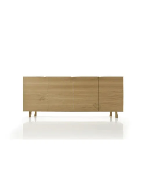 Madia in rovere massello con 4 gambe inclinate Yavel 7052 di Conarte
