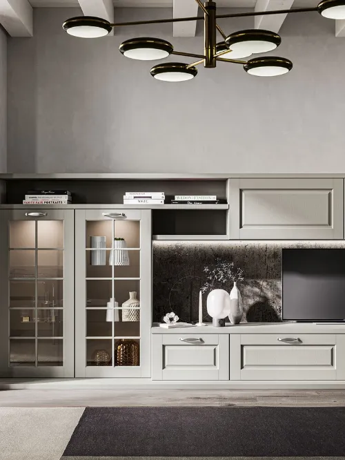 Parete Attrezzata Living Asolo in massello di frassino di Arredo3