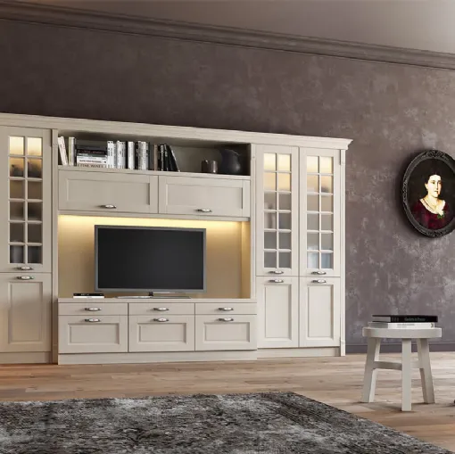 Parete Attrezzata in legno di Frassino Virginia II di Arredo3