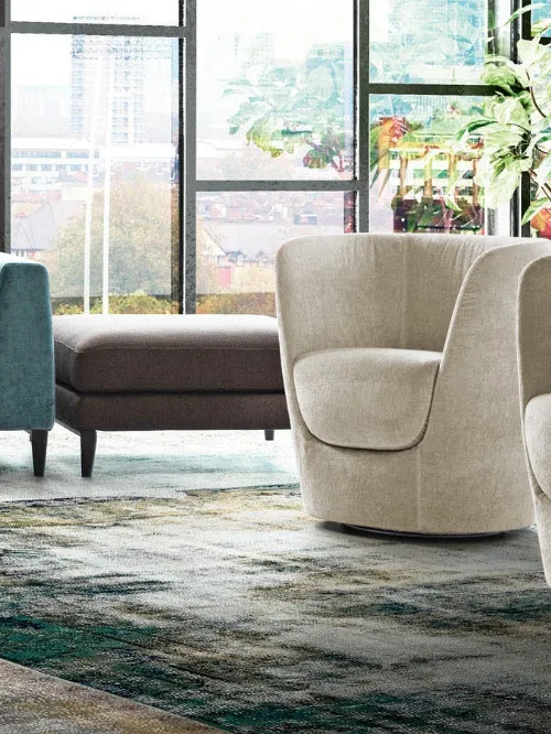 Poltroncina in tessuto imbottito Oplà di Pianca