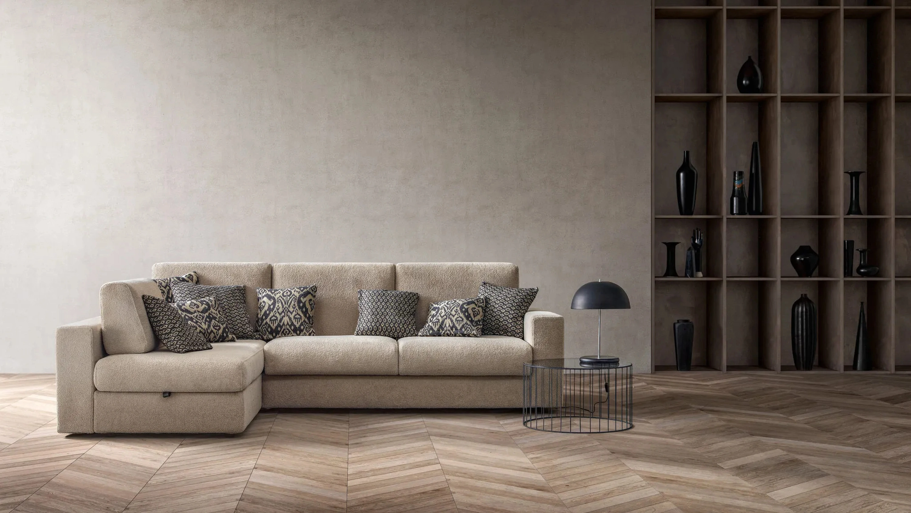 Divano Letto con penisola Cliff di Samoa