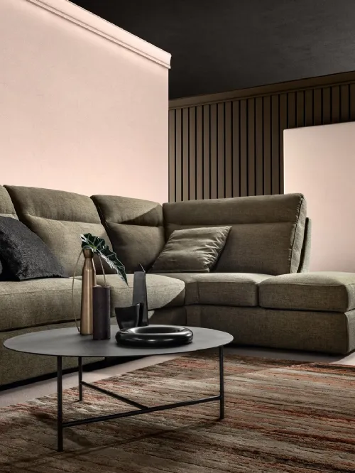 Divano Relax angolare in tessuto Swing Slick di Samoa