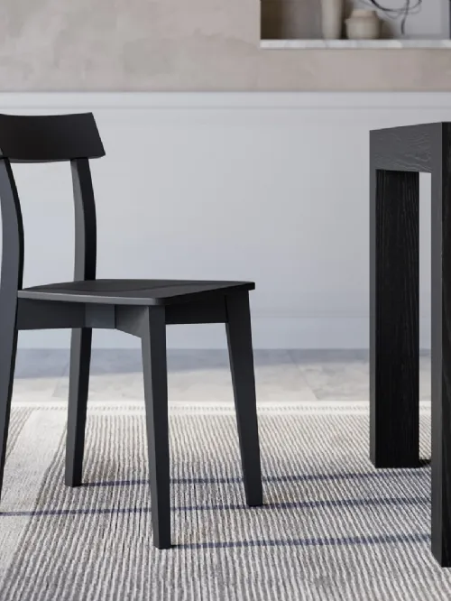 Sedia Sirio con struttura in legno di Faggio e seduta in multistrato laccato di Arredo3