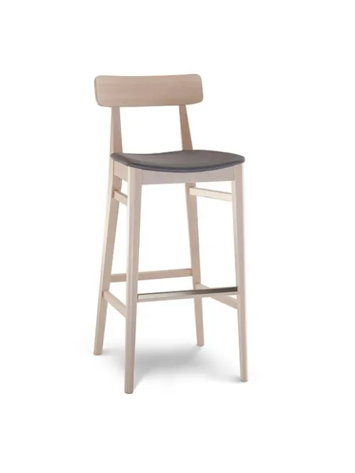 Sgabello Tara SG in legno con seduta in tessuto di Sedie Brianza