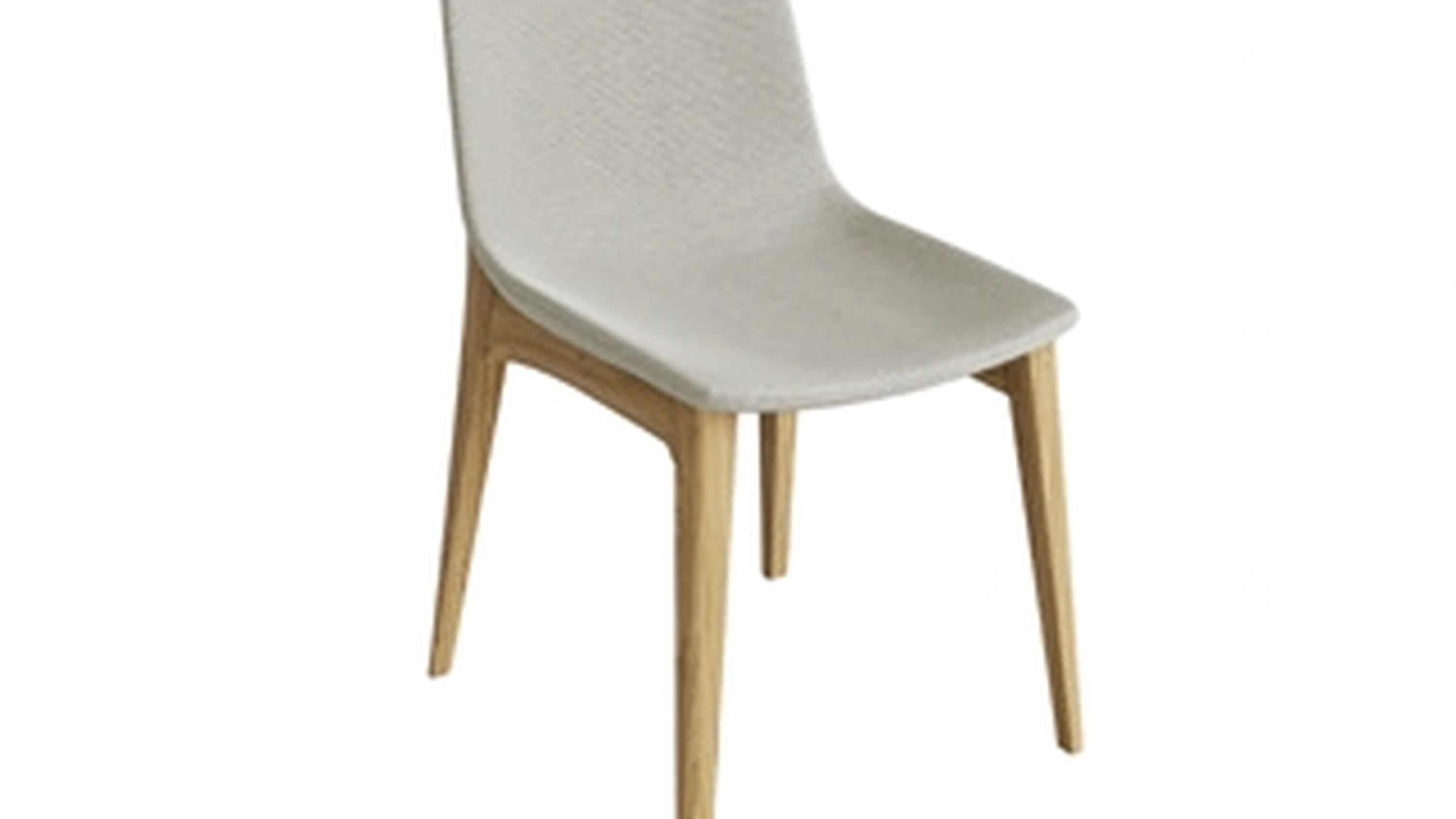 Sedia Valora in tessuto imbottito e gambe in legno di Pizzolato