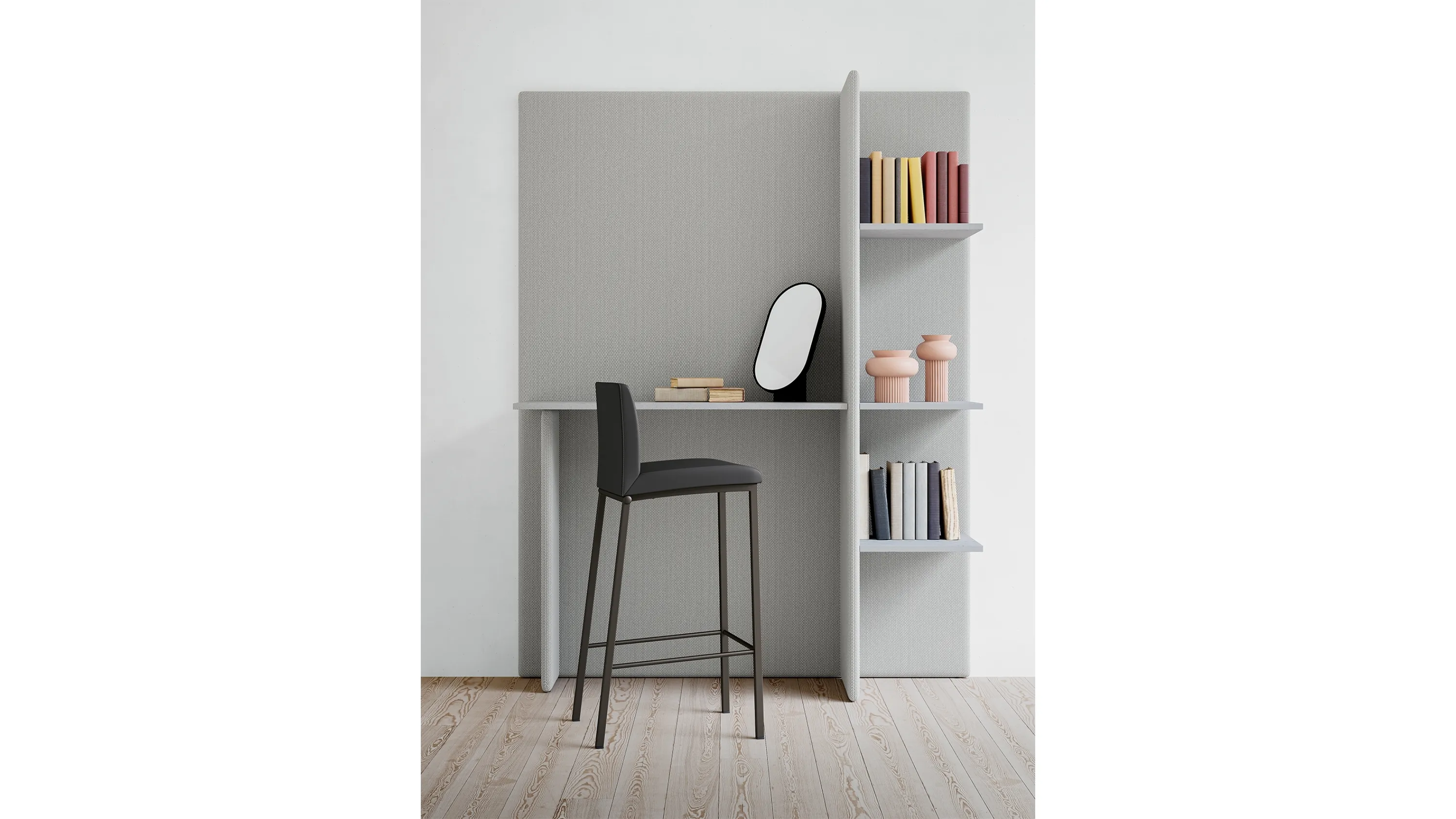 Sgabello Zara Up con struttura in metallo verniciato e seduta rivestita in ecopelle di Arredo3