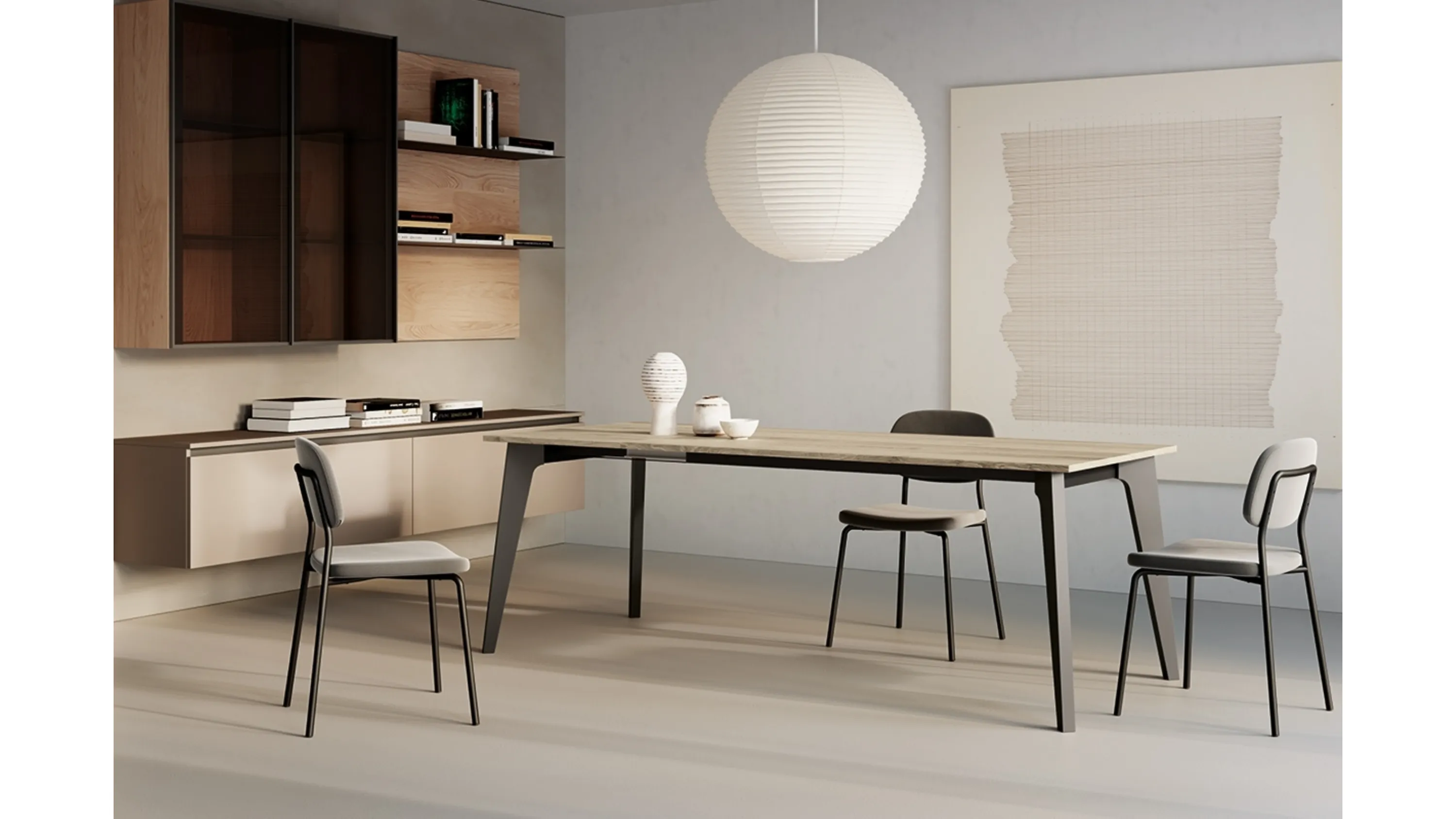 Tavolo allungabile Rubens con top in laminato e gambe in legno verniciato di Arredo3