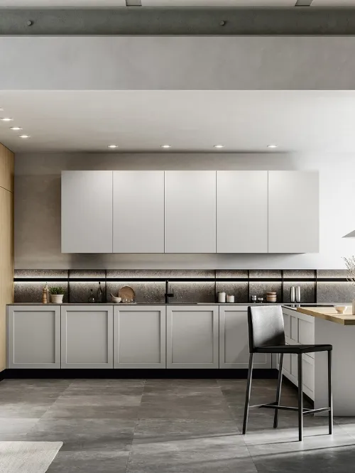 Cucina Moderna con penisola Alma 01 in pet e laminato di Arredo3