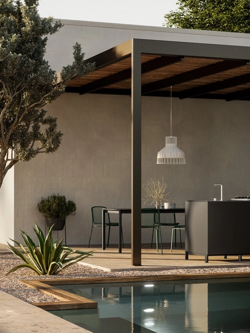 Cucina Moderna in alluminio per esterno Aura 01 di Arredo3