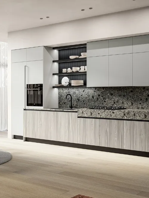 Cucina Moderna lineare Cloe 03 in laminato e laccato di Arredo3