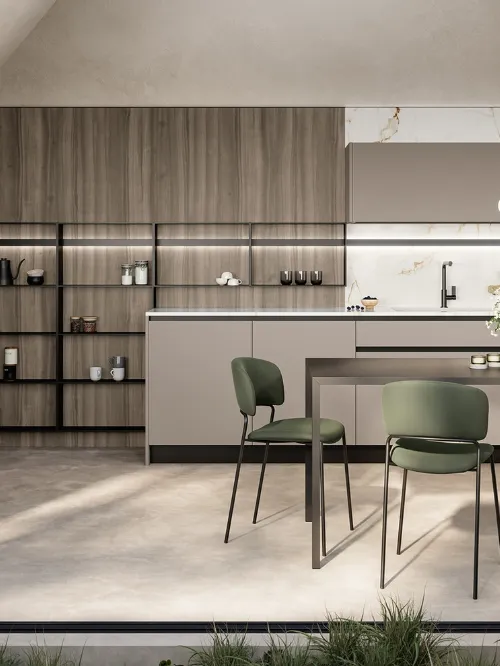 Cucina Moderna angolare Cloe 06 in laccato e laminato di Arredo3