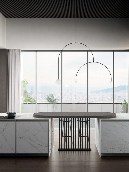 Cucina Moderna con penisola Kronos 01 in laminam di Arredo3