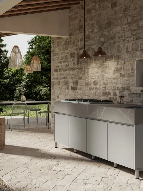 Cucina Moderna in alluminio per esterno Aura 02 di Arredo3